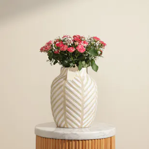 Pink Whisper Roses Vase