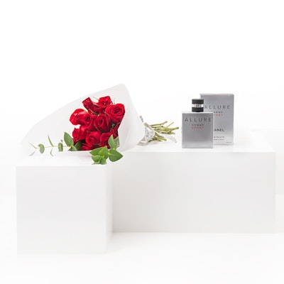 Men's Luxury Perfume | Dozen Red Roses