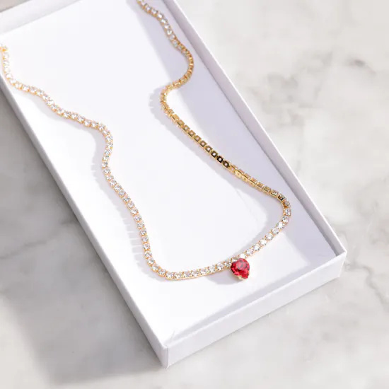 Caroline Svedbom Red Heart Necklace