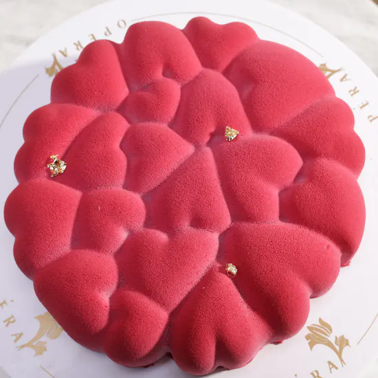Opera Red Hearts Cake