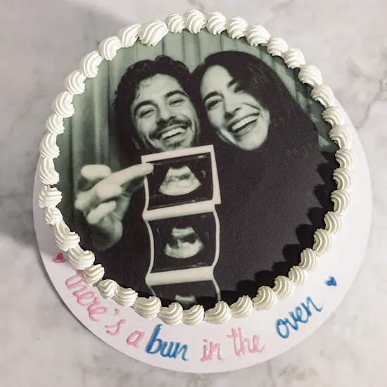 Mister Baker Personalized White Photo Cake