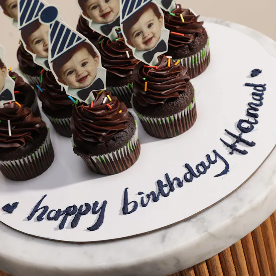 Mister Baker Personalized Chocolate Photo Cupcakes