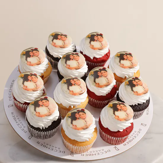 December Cake Personalized Photo Cup Cake