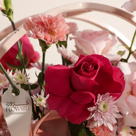 Baby Girl Pink Flower Circle Stand
