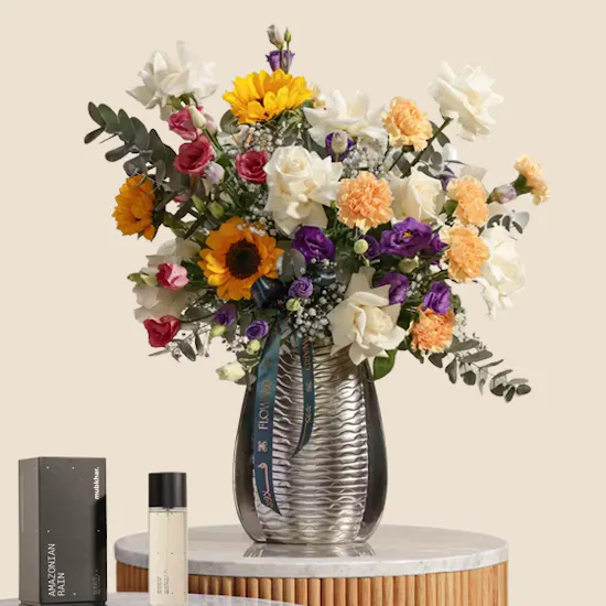 عطر أمازونيان رين او دي بارفيوم للجنسين من مبخر| مزهرية زهور القلوب المتآلفة