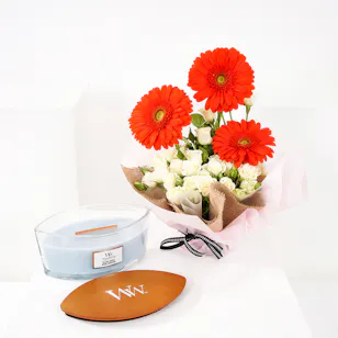 Woodwick Ellipse Seaside Neroli Candle | Orange Gerbera