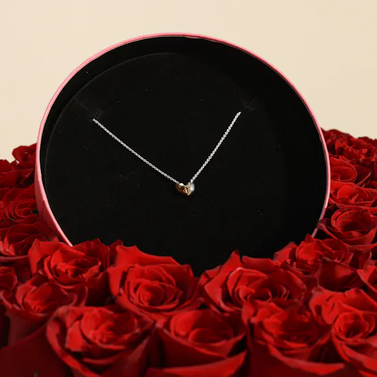 Tous Short Two-Tone Heart Double Necklace For Women | Lush Love Roses Stand