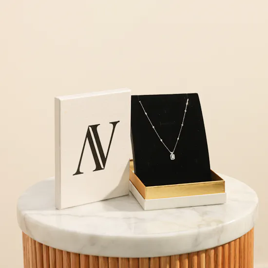 AV Jewelry White Gold Glow Necklace