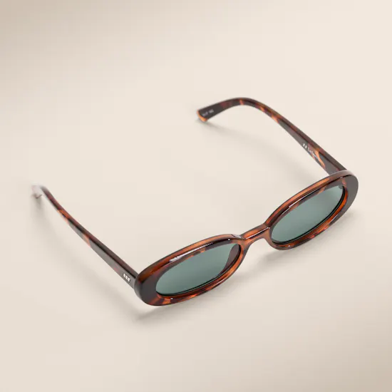 Le Specs Outta Love Oval Tort Green Mono Unisex Sunglasses