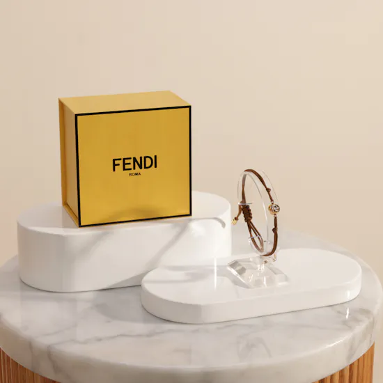 Fendi Sphera Brown Cord Bracelet