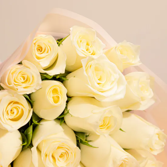 Whispering Snow Roses Bouquet