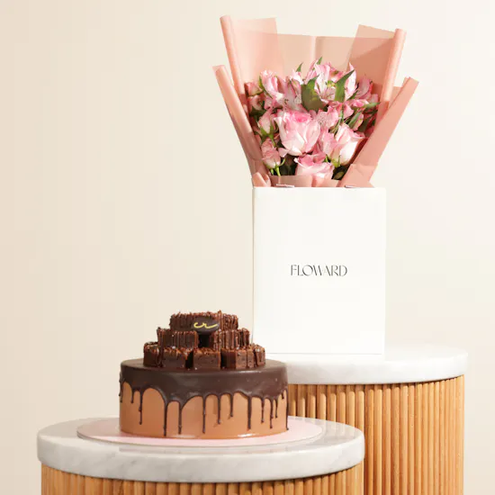 Creamy Ribbons Nutella Brownies Chocolate Cake | Soft Breeze Flowers