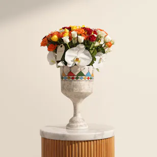 Wrth Al Qatt Al Asiri Colorful Flowers Vase