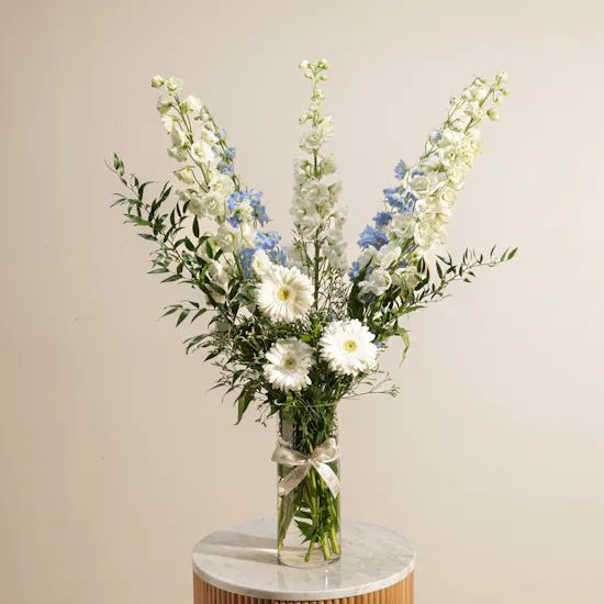 Pure White Serenity Flowers Vase