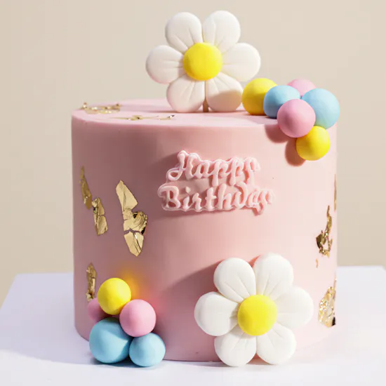 Floward Pink Happy Birthday Cake