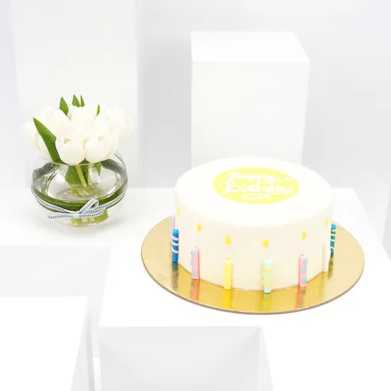 Helen's Birthday Cake | Tulips Vase