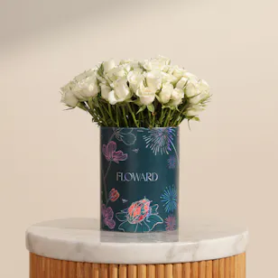Exquisite White Baby Rose Box | 25 Flowers