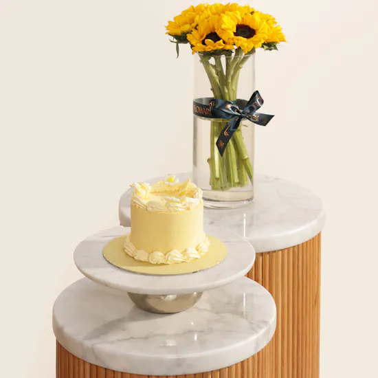 Sweet Atelier Lemonati Get Well Soon Cake | Heart Warming Flowers Vase