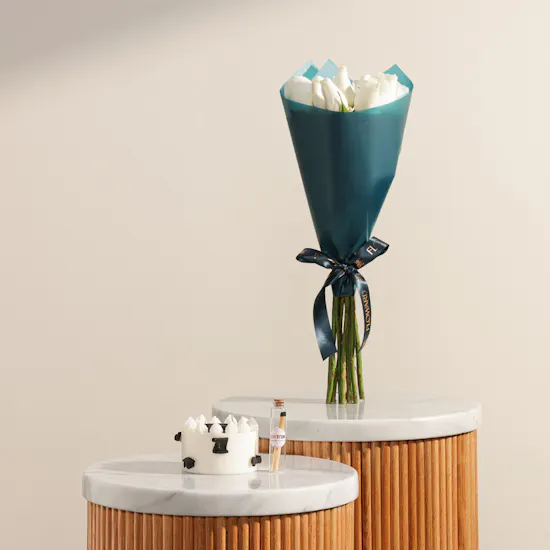 Done by SHK Black and White Graduation Cake Candle | Delicate Joy Bouquet