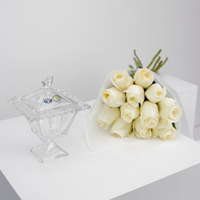 Bohemia Small Vase | White Roses