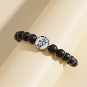 Zayan Black Onyx With Silver Bracelet 