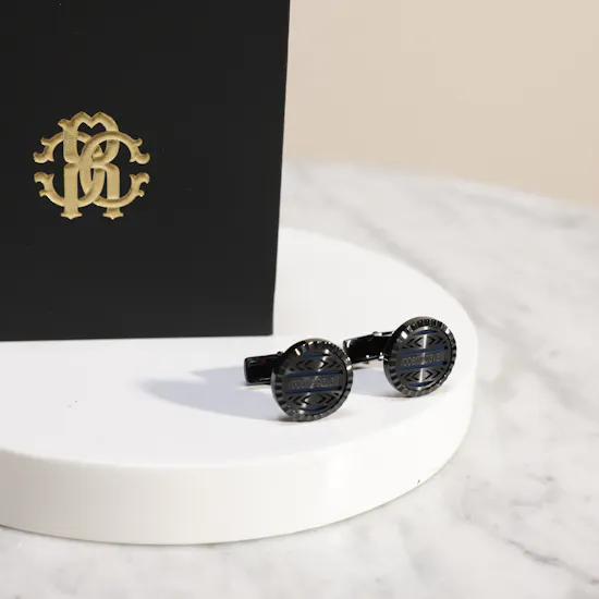 Roberto Cavalli Black & Blue Cufflinks