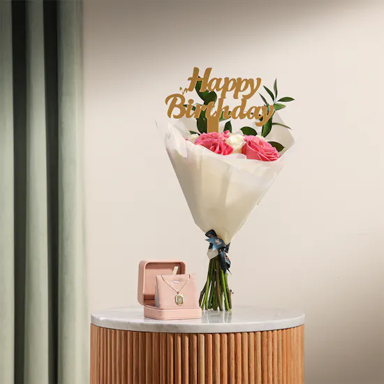 Floward Silver Necklace | Birthday Bouquet