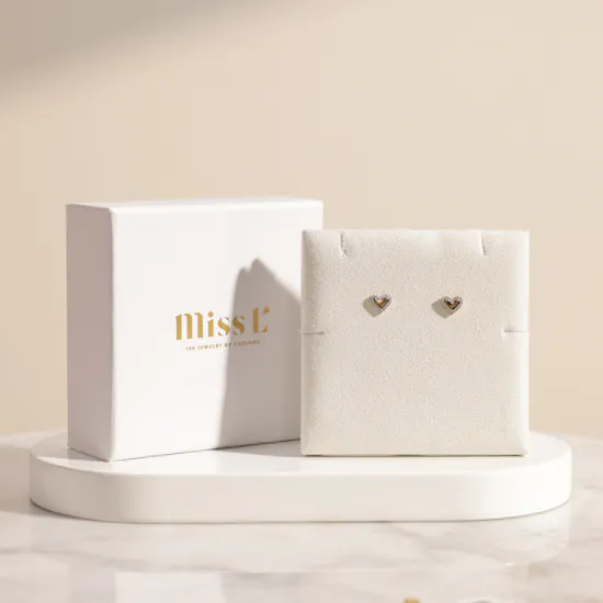Miss L' by L'azurde Heart Diamond Stud Kids Earrings