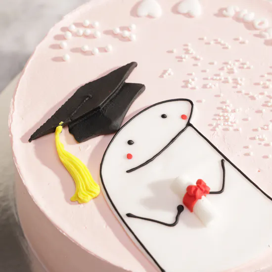 Floward Pink Graduation Flork Cake