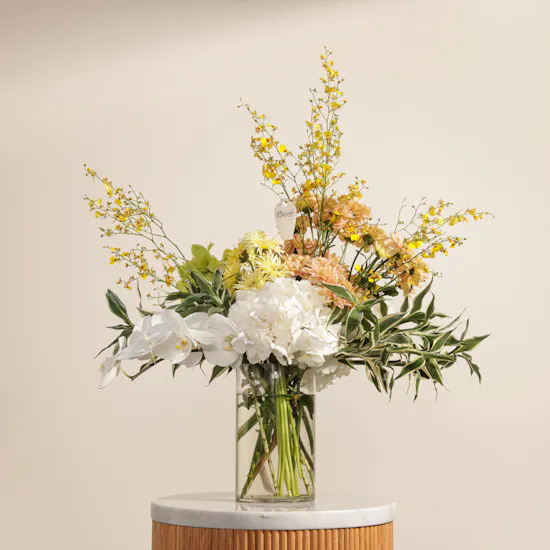 Shiny Sunrise Flowers Vase by September Studio