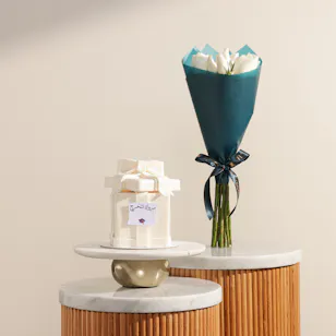 Floward White Congratulation on Graduation Cake | Heartfelt Roses