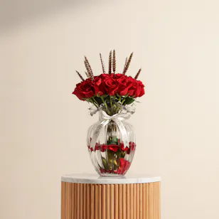 Romance Red Roses Vase