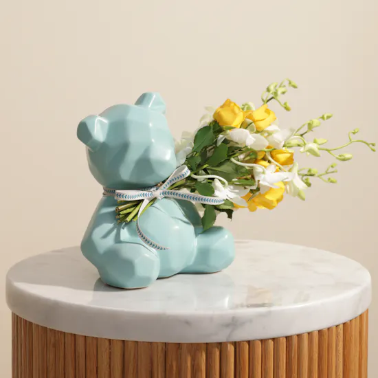 Blue Teddy Bear | Mini Bouquet