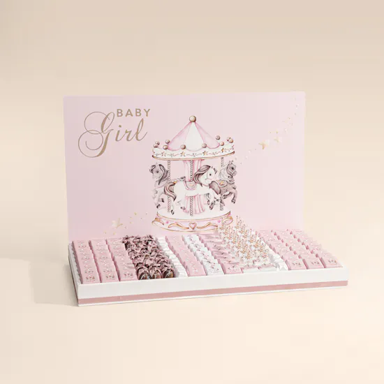 Le Chocolatier Dubai Personalized Baby Girl Carousel Chocolate Tray