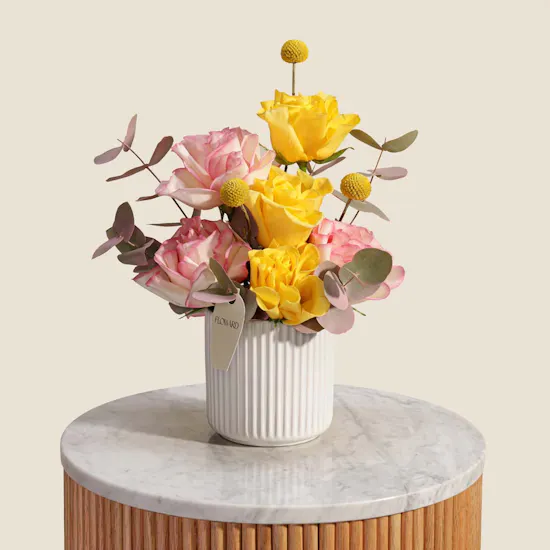Sunlit Blush Flower Vase