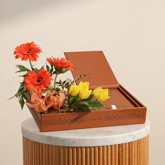 Floward Medium Brown Holy Quran with Elegant Flowers