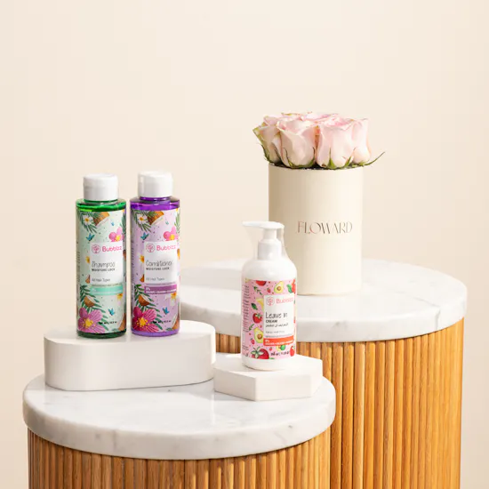 Bubblzz Bloom Hair Care Set | Pink Soft Roses Box