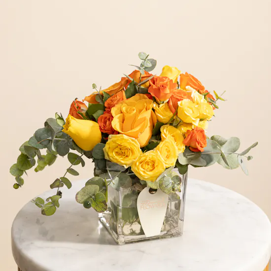 Golden Glow Flowers Vase