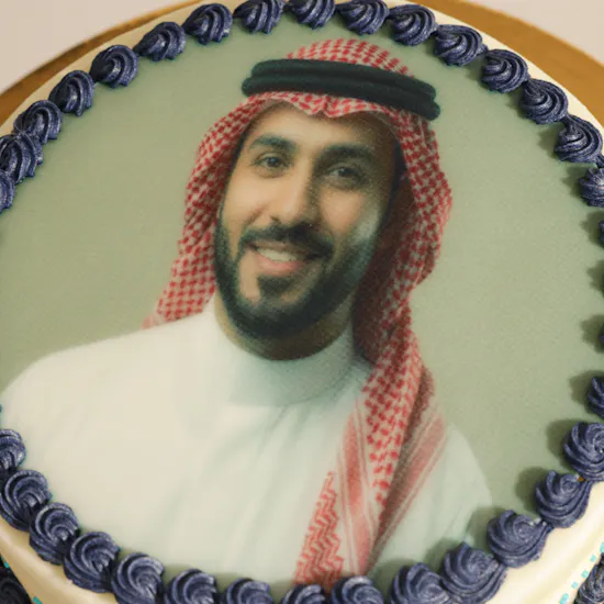 Floward Personalized Photo Chocolate Blue Cake