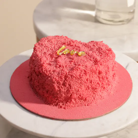 Sweet Atelier Love Pink Heart Cake | Happiest Flowers Vase