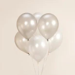 Silver and White Balloons Set | 6 Balloons Silver and White Balloons Set | 6 Balloons
