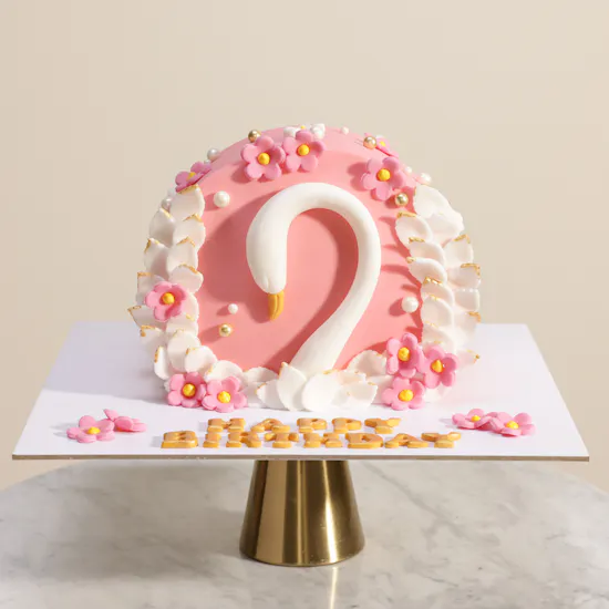 Floward Swan Grace Happy Birthday Cake