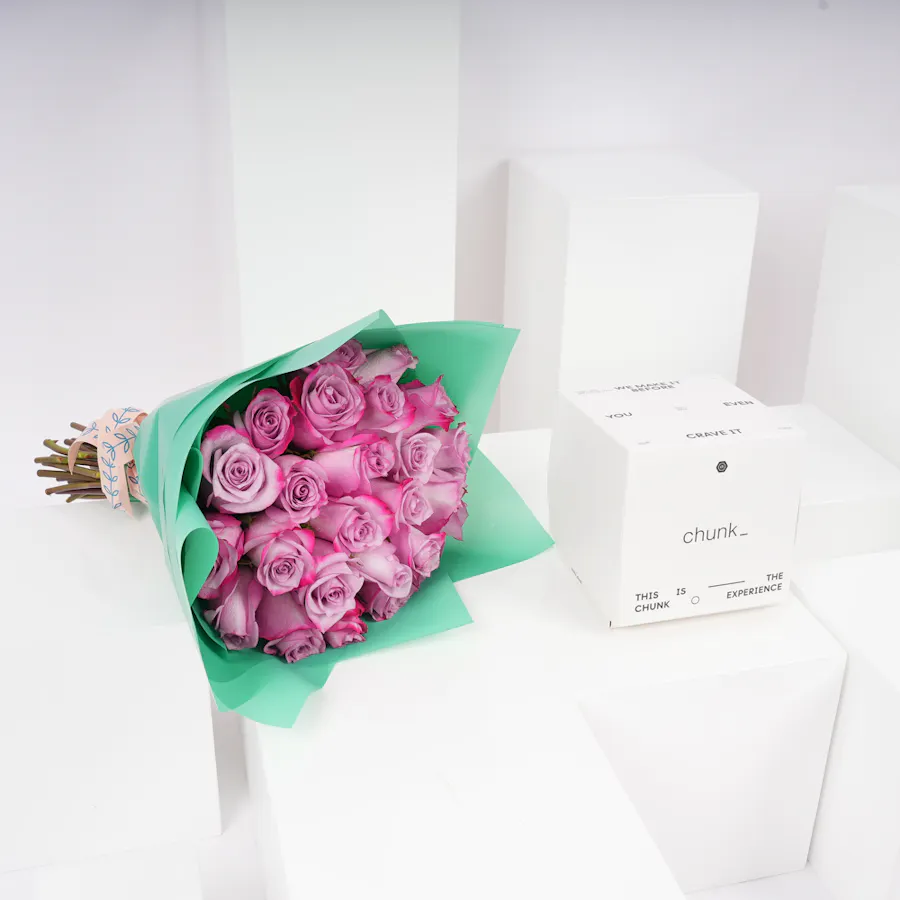 Chunk Happy Birthday Mini Cake | Rose Bouquet 6