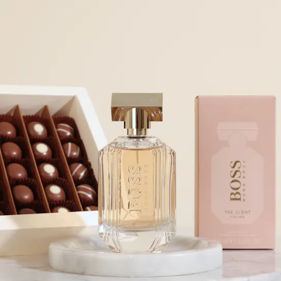 Hugo Boss The Scent for Her EDP | Ghazl Chocolatier Chocolate Box