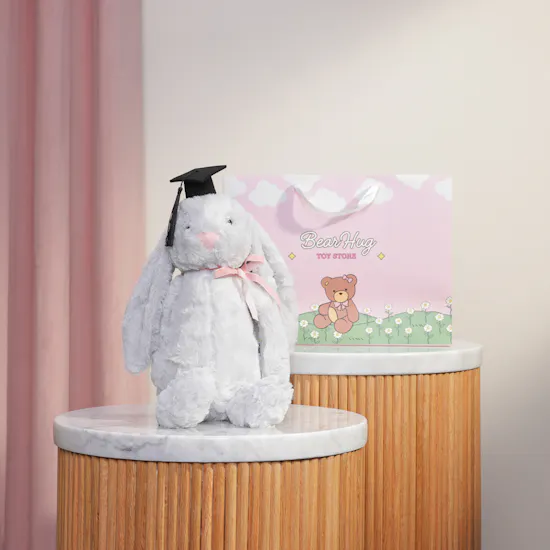 BearHug Boo Graduation Bunny Toy