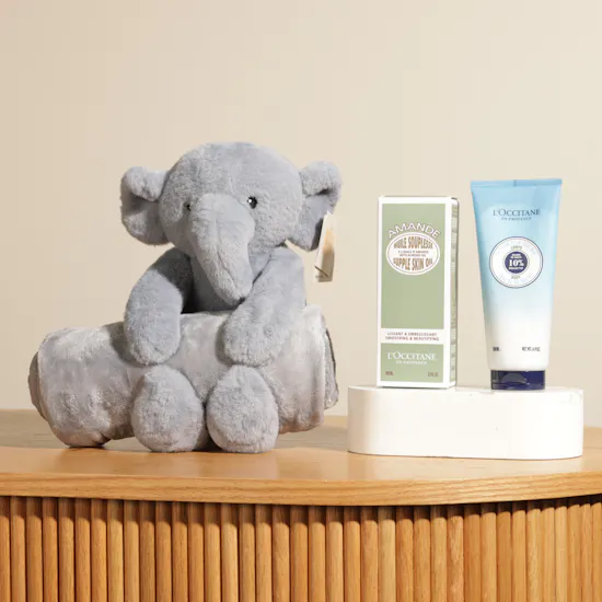 L'Occitane Shea Almond Duo Skincare Set | Cuddly Plush Toy
