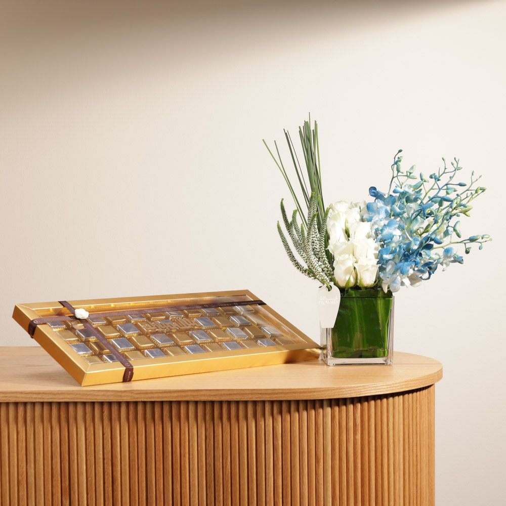 علبة شوكولاتة منزل مبارك من غزل  | مزهريه شيك