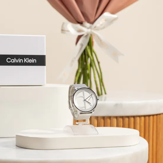 Calvin Klein Iconic Unisex Watch | Ivory Blossom Flower Bouquet