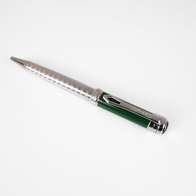 Roberto Cavalli Writing Pen | Silver Color & Green Lacquer