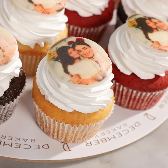 December Cake Personalized Photo Cup Cake | Glam Roses